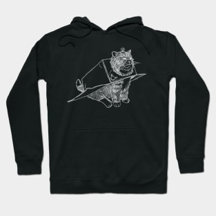 White Line Box Robot Kitty Hoodie